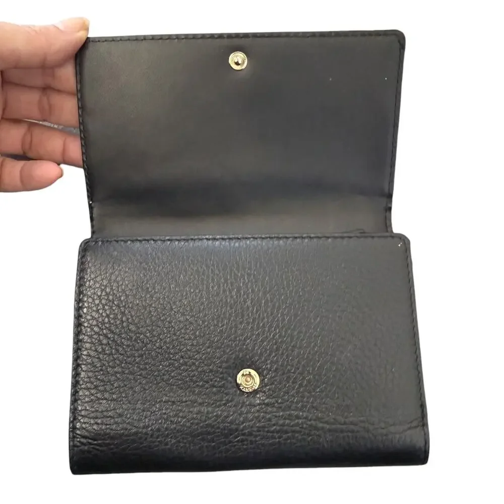 Kate Spade Black Leather Street Callie Tri Folding Wallet